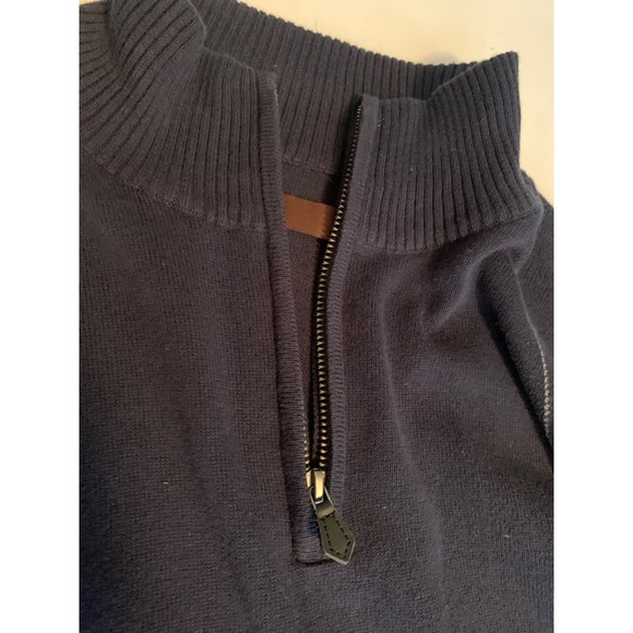 Perry Ellis 1/4 Zip Men's Sweater Pullover Argyle Mock Rockabilly Preppy Core Bl - Picture 6 of 10